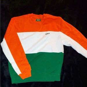 Golf Wang Colorblock Crewneck Sweater - Orange, White, Green
